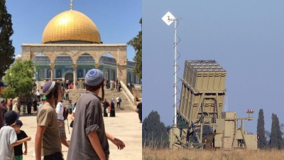 القبة الحديدية، مستوطنون يقتحمون المسجد الأقصى (أرشيفية، تعديل: تلفزيون سوريا)