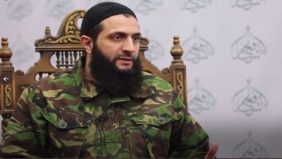 أبو محمد الجولاني زعيم "هيئة تحرير الشام" في إدلب (تويتر)