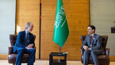 لقاء سابق لوزير الخارجية السعودي مع مبعوث الأمم المتحدة لسوريا - 18 كانون الثاني 2023 (واس)