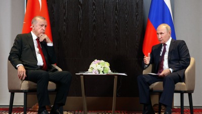 الرئيسان التركي رجب طيب أردوغان والروسي فلاديمير بوتين - (Getty)