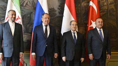 وزيري خارجية تركيا والنظام عند لقائهما في موسكو