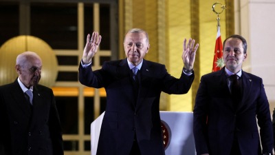 الرئيس التركي خلال خطاب النصر في أنقرة ـ رويترز