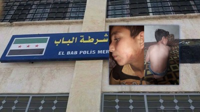 تعذيب طفل سوري ووالده داخل مخفر شرطة في مدينة الباب بهدف انتزاع اعترافاتهما