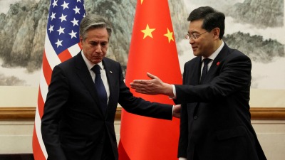 وزير الخارجية الأميركي يلتقي نظيره الصيني في بكين - 18 حزيران 2023 (رويترز)