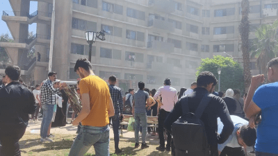 حالات اختناق إثر حريق اندلع في السكن الجامعي بدمشق