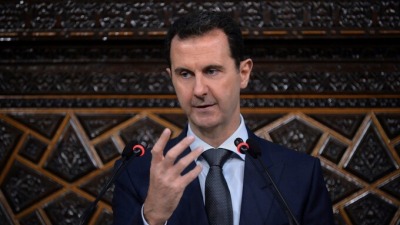 بشار الأسد وهو يخطب بمجلس الشعب في عام 2016