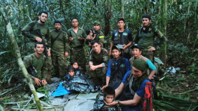 العثور على 4 أطفال أحياء بعد 40 يوماً من تحطم طائرة في كولومبيا
