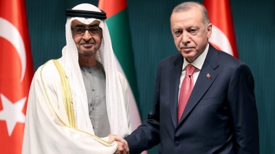 الرئيس التركي رجب طيب أردوغان ورئيس الإمارات محمد بن زايد