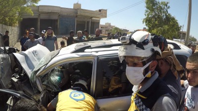 حادث سير على الطريق الواصل بين مدينتي إدلب وبنش - الدفاع المدني
