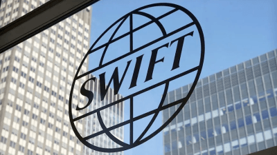 شعار نظام "SWIFT" العالمي التحويل الأموال