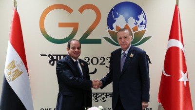 أردوغان والسيسي يلتقيان على هامش قمة زعماء دول مجموعة العشرين في الهند - الأناضول