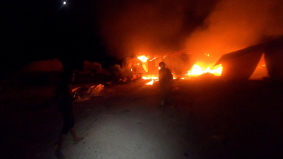 استهدف القصف مخيما في سرمين ـ الدفاع المدني