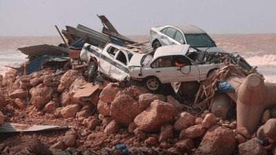 صور لإعصار ليبيا - صحيفة تي ري تي