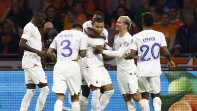 من مباراة فرنسا وهولندا في تصفيات بطولة كأس أمم أوروبا - 13 تشرين الأول 2023 (رويترز)