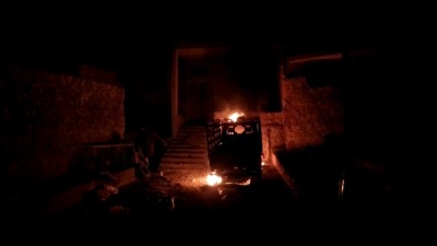 قصف صاروخي لقوات النظام على الأحياء السكنية في بلدة الأبزمو غربي حلب - 21 تشرين الأول (الدفاع المدني السوري)