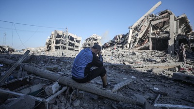 جانب من الدمار الواسع في قطاع غزة من جراء القصف الإسرائيلي - 20 تشرين الأول 2023 (الأناضول)