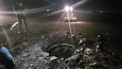 آثار القصف الإسرائيلي على مطار حلب – 14 تشرين الأول 2023 (إنترنت)