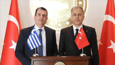 وزير الداخلية التركي ووزير الهجرة اليوناني من الاجتماع بأنقرة - الأناضول 