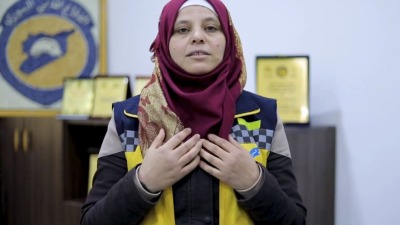 المتطوعة في منظمة الدفاع المدني السوري آمنة البش
