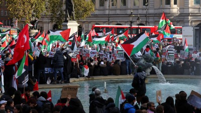 مظاهرة داعمة للفلسطينيين في لندن ـ رويترز