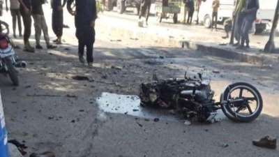 انفجار دراجة نارية في مدينة عفرين