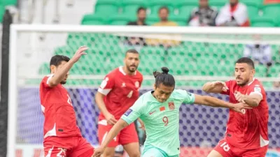 من مباراة لبنان والصين في دور المجموعات لنهائيات كأس آسيا 2023 (X/QNA_Sports)
