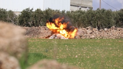 تفجير مخلفات القصف من قبل الدفاع المدني - (منصة إكس)