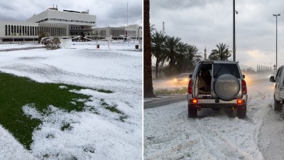 تساقط كثيف للثلوج وحبات البرد في الإمارات والداخلية تحذر