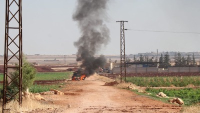صورة أرشيفية لاستهداف سيارة بصاروخ موجه - الدفاع المدني السوري