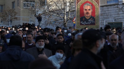 تشييع صادق أوميد زاده في طهران عقب مقتله في دمشق ـ رويترز