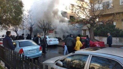 حريق سابق بأحد الأبنية في العاصمة دمشق - إنترنت