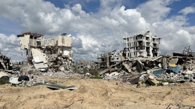 جانب من الدمار شمالي غزة عقب انسحاب قوات الاحتلال ـ الأناضول