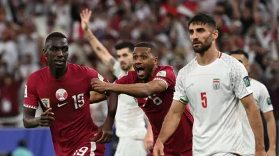 من مباراة منتخب قطر وإيران - نصف نهائي كأس آسيا 2024 (X: Ariyadhiah)