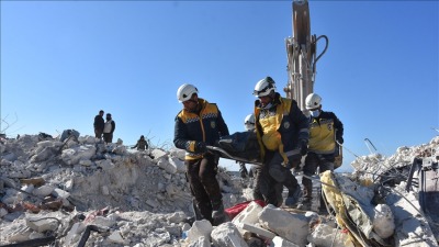 الدفاع المدني خلال الزلزال في سوريا