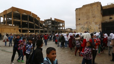 مدرسة في مدينة الرقة بعد هزيمة تنظيم الدولة ـ رويترز