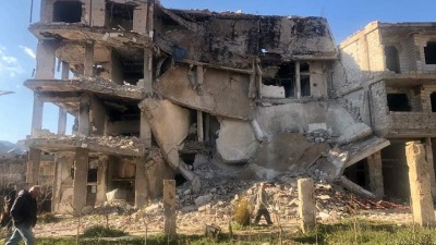 انهيار مبنى سكني غير مأهول في مدينة الزبداني بريف دمشق