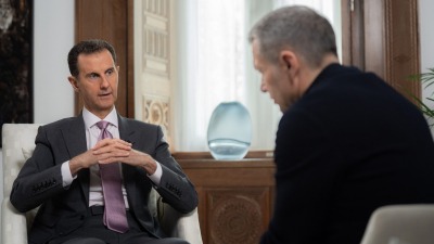 بشار الأسد خلال مقابلة مع الصحفي الروسي فلاديمير سولوفيوف - 3 آذار 2024 (سانا)