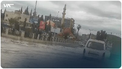 المياه تغمر شوارع مدينة اعزاز بعد أمطار غزيرة