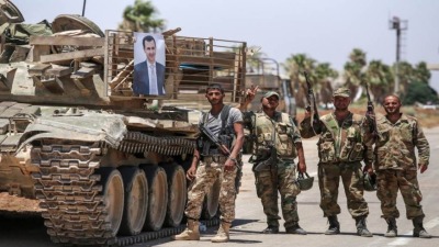 مجموعة عسكرية من قوات النظام في الجنوب السوري