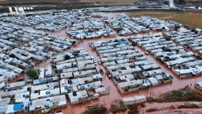 أضرار بمخيمات المهجرين شمال غربي سوريا بسبب السيول